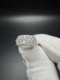 Size 7 Silver .8ctw VS/VVS 3 Row Lab Diamond Fashion Ring 3.2g