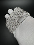 24" 14mm 26ctw Moissanite Silver Cuban Link 152.7g