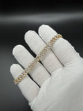 8" Gold over Silver 5ctw VS/VVS Lab Diamond Cuban 6mm 16.6g