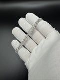 8" Silver 5ctw VS/VVS Lab Diamond Cuban 6mm 15.9g