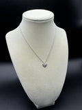 15-18” Silver Chain & 10mm 1/4ctw Natural Diamond Heart Pendant 3.4g