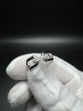 Size 8 Silver 1/2ctw Lab Diamond Link Style Ring 5.4g