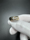 Size 10 10k Yellow Gold 1ctw Lab Diamond 3 Stone Ring 5.1g
