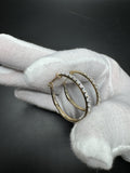 20mm 14k Yellow Gold 1ctw VS/VVS Oval Shape Lab Diamond Hoops 4.4g