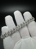8” 6ctw Silver & Moissanite Cuban 10mm 38.4g
