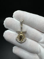1.5” 10k Yellow Gold Mariner Cross with Mary 3/4ctw Natural Diamonds 6mm Bail 4.2g