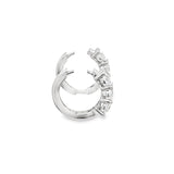 1.00ctw lab grown diamond 3-stone huggie hoop earrings in 14K white gold, view 2 - Ott Family Jewelry