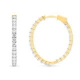 3.00ctw lab grown diamond 1 inch oval inside-out hoop earrings in 14K yellow gold - Ott Family Jewelry