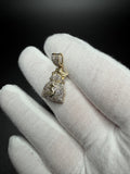 1.25" 10k Yellow Gold Money Bag 3/4ctw Natural Diamond Pendant 5mm Bail 3.1g