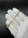7.25" 14k Yellow Gold Paperclip Bracelet 7mm 3.7g