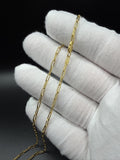 16" 14k Yellow Gold Paperclip Chain 2mm 2.14g