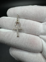 1.25” 10k Yellow Gold 1/2ctw Natural Diamond Ankh Pendant 4.5mm Bail 1.5g