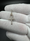 1.25” 10k Yellow Gold 1/2ctw Natural Diamond Ankh Pendant 4.5mm Bail 1.5g
