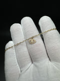 7.5” 10k Yellow Gold Evil Eye Charm Bracelet with Natural Diamonds 1.3g