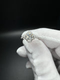 Size 6 14k White Gold Natural Diamond Engagement Ring 2/3ct Round Center & 1/2ctw Diamonds on Band 2.4g