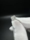 Size 6 14k White Gold Natural Diamond Engagement Ring 2/3ct Round Center & 1/2ctw Diamonds on Band 2.4g