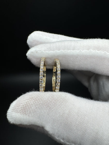 14k Gold over Silver 1/2ctw VS/VVS Lab Diamond Cluster Studs (screw backs) 1.4g
