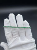 7.5” Silver 3mm Emerald Tennis Bracelet 12g