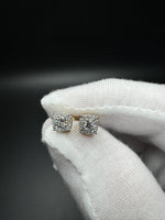 14k Gold over Silver 1/2ctw VS/VVS Lab Diamond Cluster Studs (screw backs) 1.4g