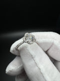 Size 6 14k White Gold Natural Diamond Engagement Ring 2/3ct Round Center & 1/2ctw Diamonds on Band 2.4g