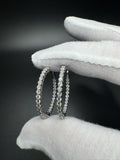 30mm Silver 2.5ctw VS/VVS Lab Diamond Inside Out Hoops 6.8g