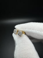 14k Gold over Silver 1/2ctw VS/VVS Lab Diamond Cluster Studs (screw backs) 1.4g