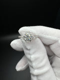 Size 6 14k White Gold Natural Diamond Engagement Ring 2/3ct Round Center & 1/2ctw Diamonds on Band 2.4g