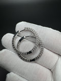 30mm Silver 2.5ctw VS/VVS Lab Diamond Inside Out Hoops 6.8g