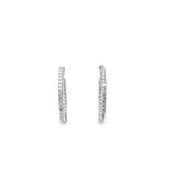 1.00ctw lab grown diamond 1 inch inside-out hoop earrings in 14K white gold - Ott Family Jewelry