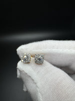 14k Gold over Silver 1/2ctw VS/VVS Lab Diamond Cluster Studs (screw backs) 1.4g