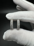 20mm 14k Yellow Gold 3/4ctw VS/VVS Lab Diamond 3 Row Hoops 4.4g