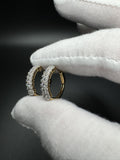 20mm 14k Yellow Gold 3/4ctw VS/VVS Lab Diamond 3 Row Hoops 4.4g