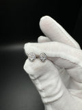 7mm Oval Silver 1/4ctw VS/VVS Lab Diamond Cluster Studs 1.1g