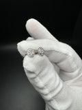 7mm Oval Silver 1/4ctw VS/VVS Lab Diamond Cluster Studs 1.1g