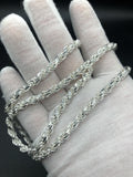 5.6mm Silver Rope Chain Diamond Cut