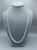 8mm Silver Miami Cuban Link Chains with Box Lock Clasp