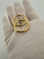 30mm x 4mm 18k Yellow Gold Hoops 3.5g