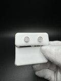 6mm 10k White Gold 1/5ctw Natural Diamond Circle Cluster Studs .9g