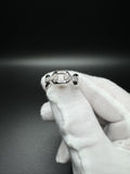 Size 8 Silver 1/2ctw Lab Diamond Link Style Ring 5.4g