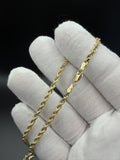 18" 14k Yellow Gold Diamond Cut Rope 3mm 13.8g