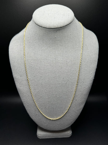 24” 14k Yellow Gold Rope 2mm 6.85g