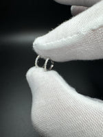 10mm 14k White Gold 1/10ctw Natural Diamond Huggies 1.2g