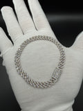 8" Silver 5ctw VS/VVS Lab Diamond Cuban 6mm 15.9g