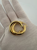 30mm 14k Yellow Gold Tube Hoops 4.3g