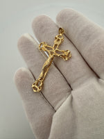 2” 14k Yellow Gold Cross/Crucifix 3.5mm Bail 5.4g