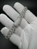 8” 20ctw Silver & Moissanite Cuban 12mm 43.6g