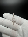 1.25" 10k Yellow Gold Ankh 1/2ctw Natural Diamond Pendant 5mm Bail 1.5g