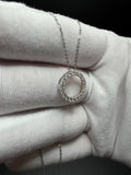 18" Adjustable Silver Cable Chain with 15mm 1/2ctw VS/VVS Lab Diamond Circle Pendant 2.0g