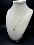 18” 10k Yellow Fancy Link Chain & 1/2” 1/8ctw Lab Diamond Evil Eye Pendant 1.6g