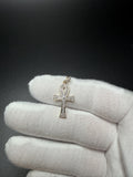 1" 10k Yellow Gold Ankh 1/5ctw Natural Diamond Pendant 3mm Bail 1.33g